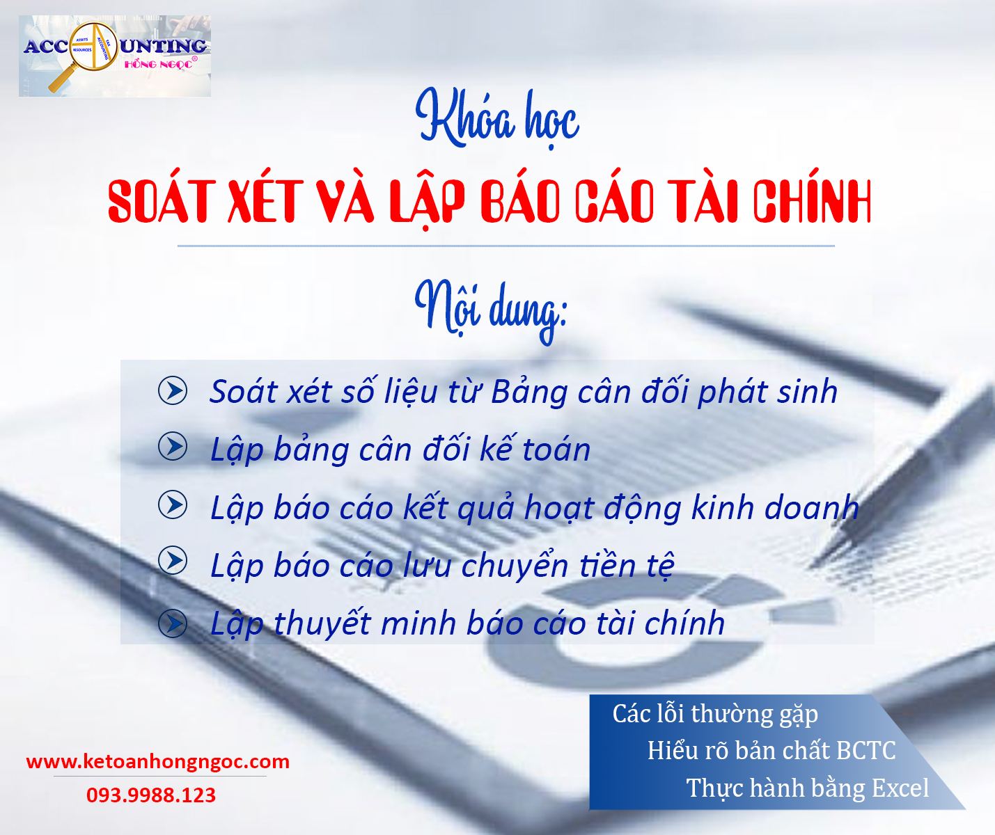 SOÁT XÉT VÀ LẬP BÁO CÁO TÀI CHÍNH