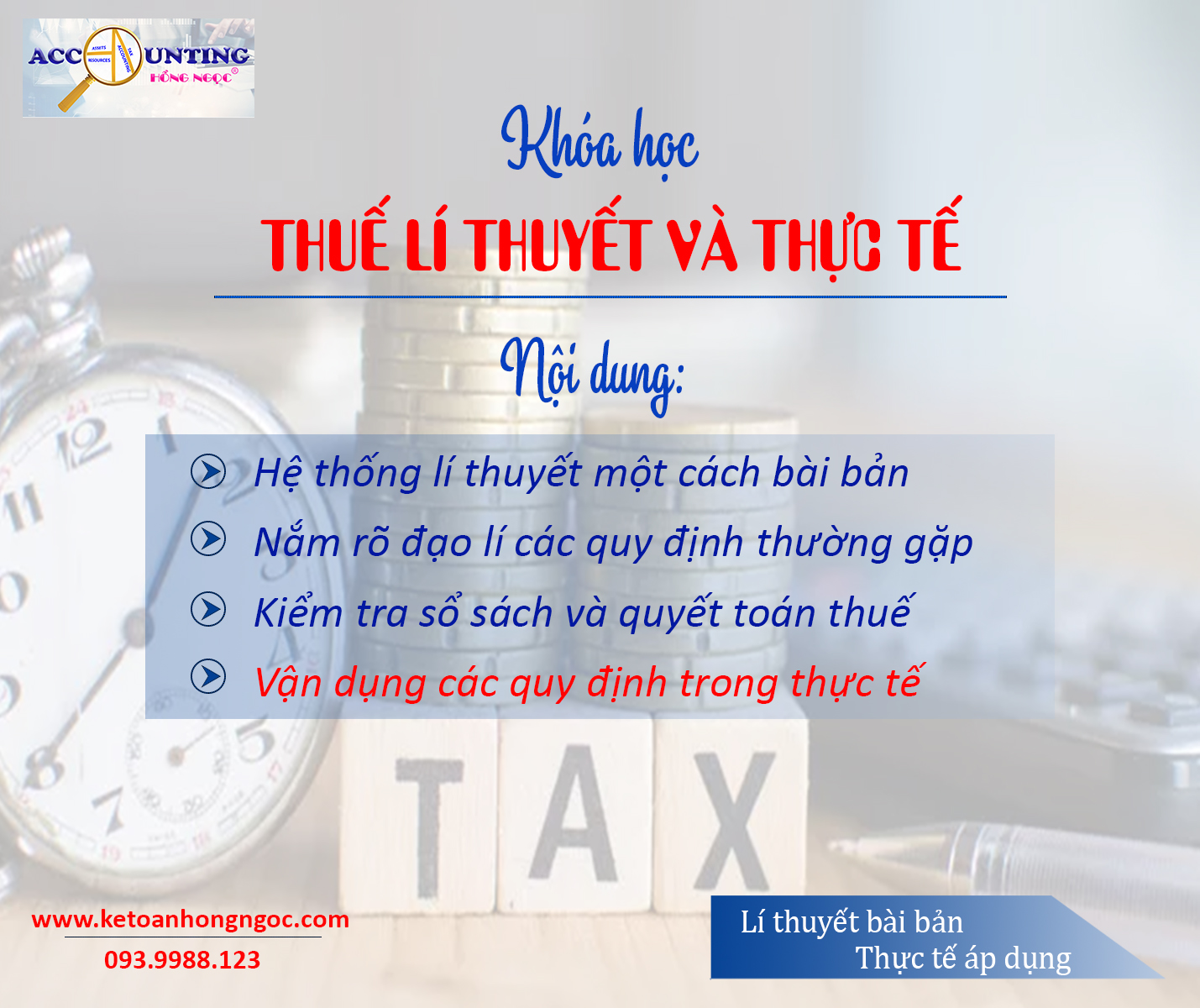 KHÓA HỌC THUẾ LÍ THUYẾT VÀ THỰC TẾ